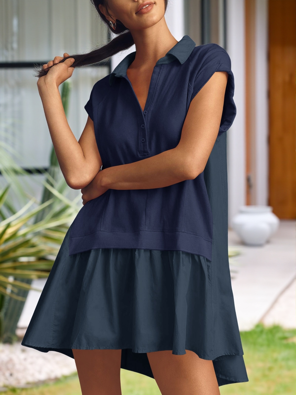 Womens Summer Oversized Sweatshirt Mini Dress