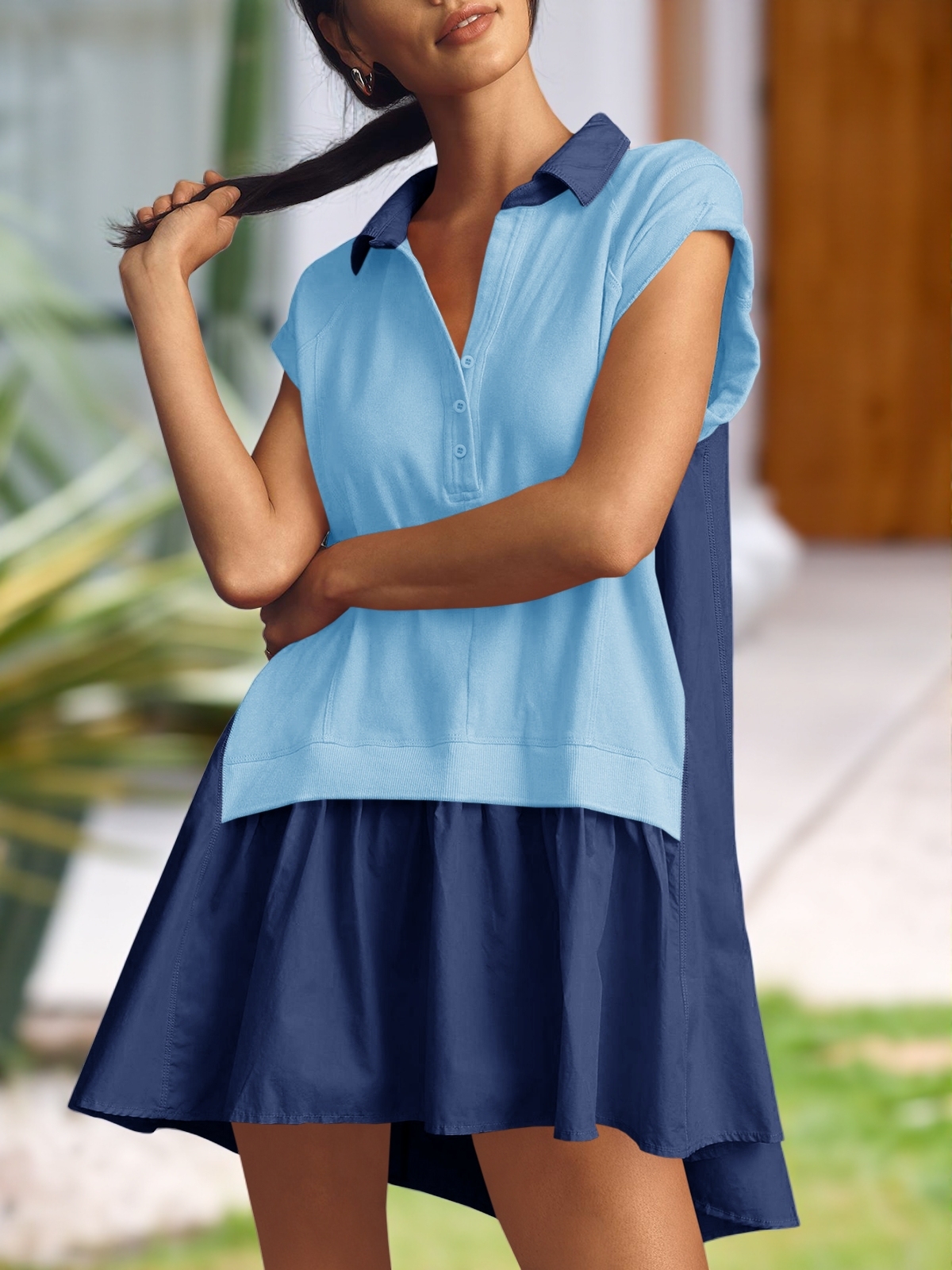 Womens Summer Oversized Sweatshirt Mini Dress