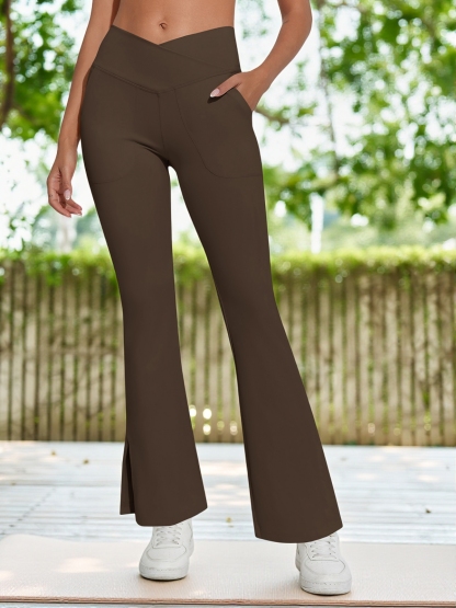 Crossover Bootcut Yoga Pants Flare Leggings