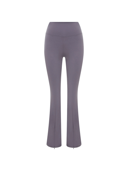 High Waisted Slit Hem Flare Leggings