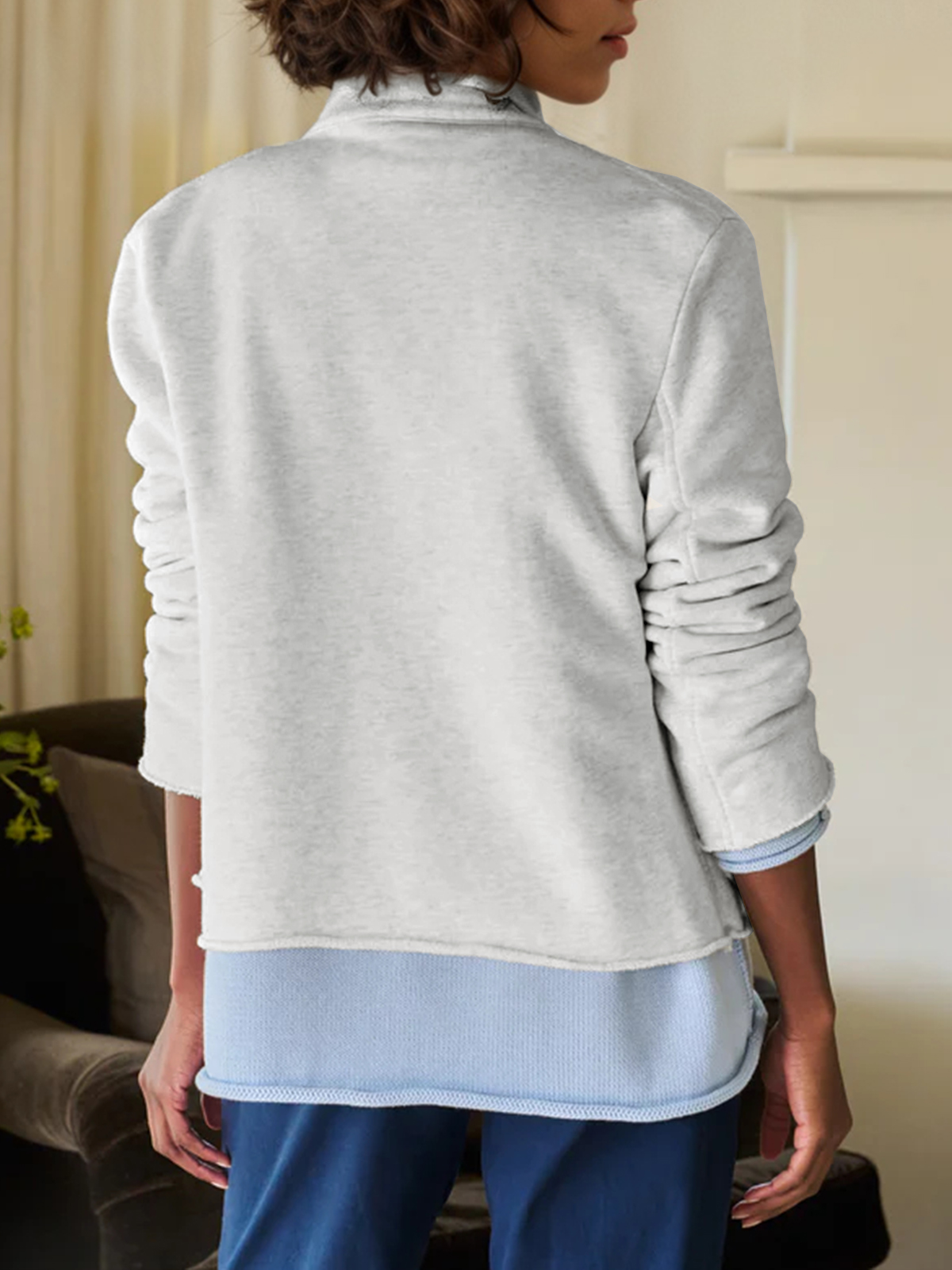 Crooped Button Front Blazer Jackets