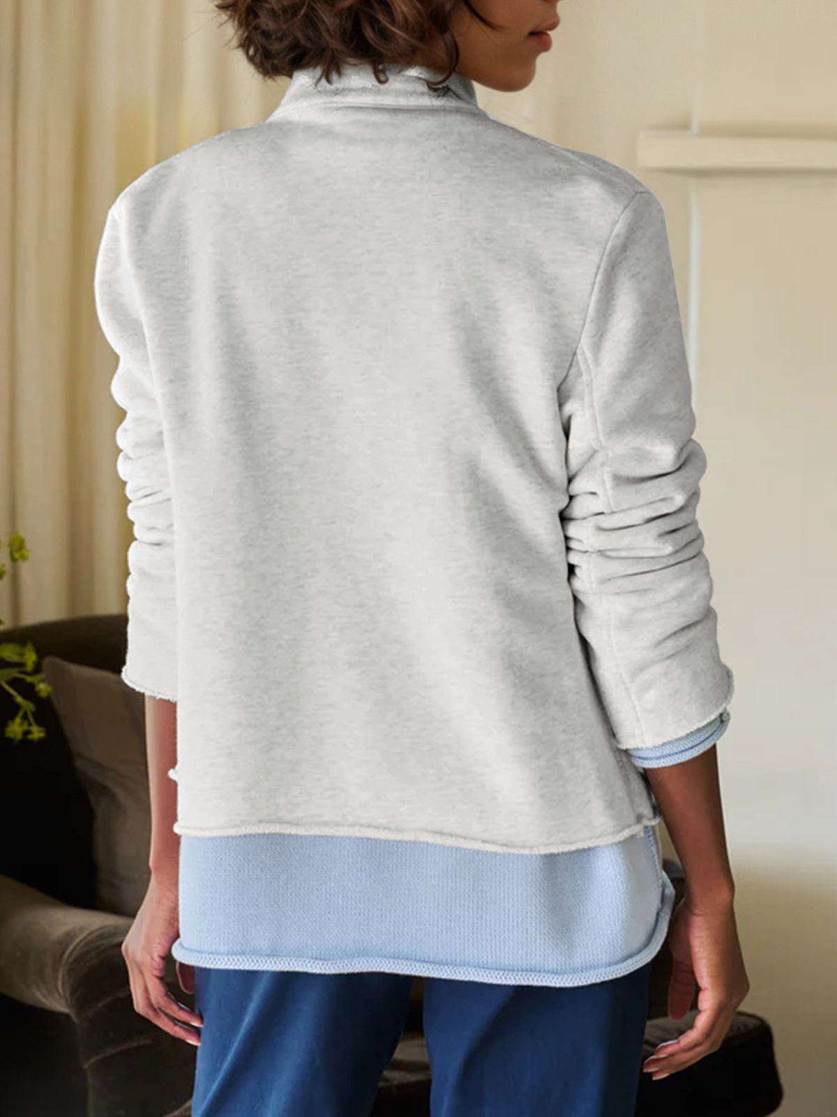 Crooped Button Front Blazer Jackets