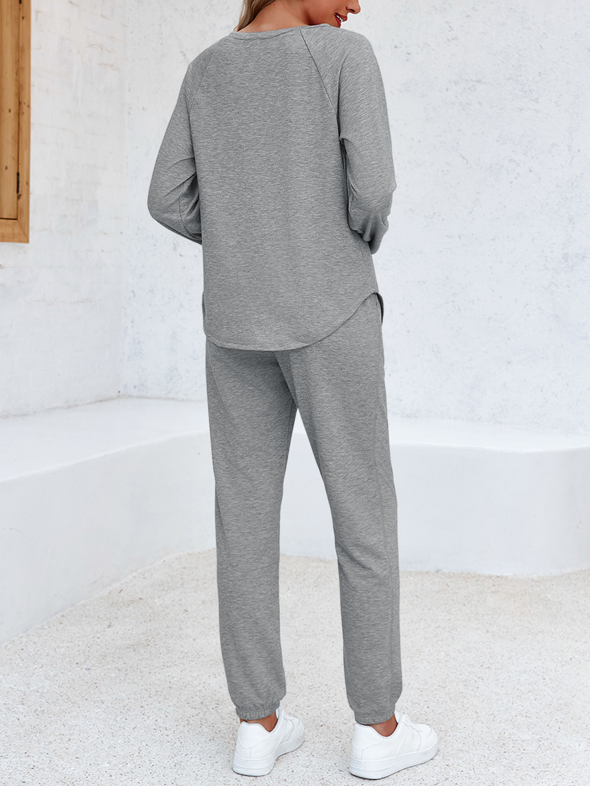 2 Piece Solid Sweatsuit Set