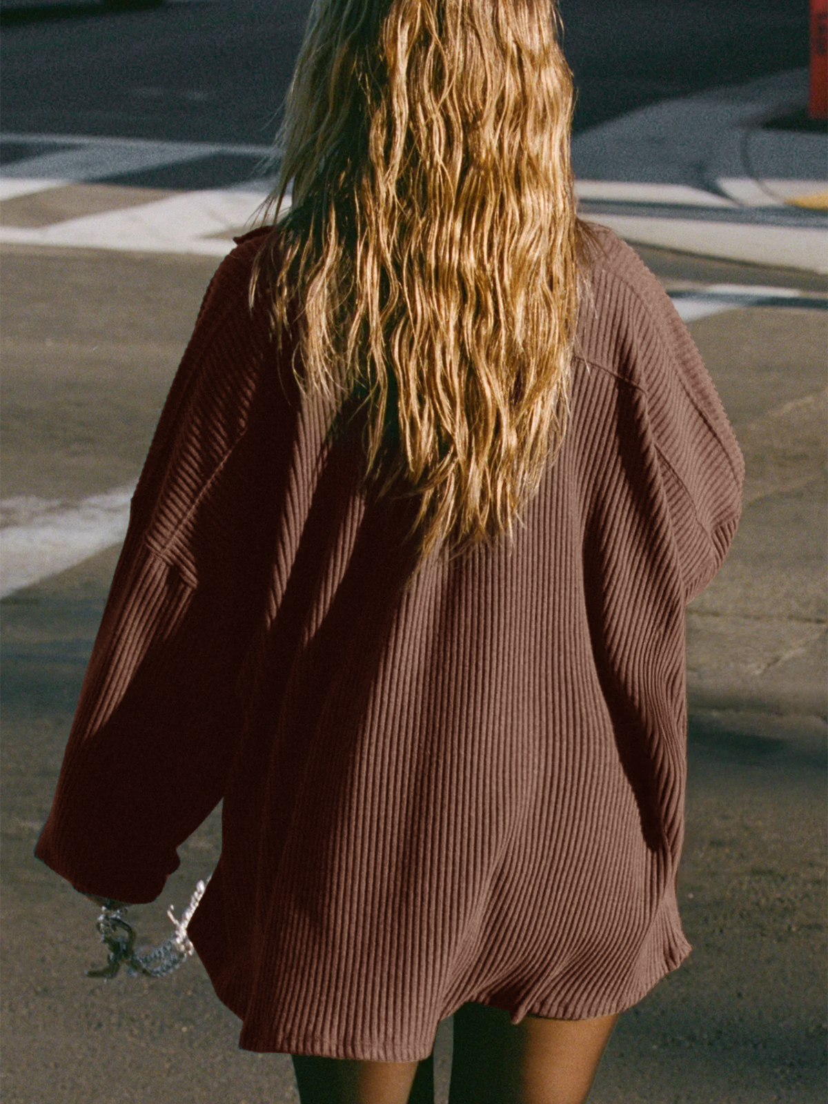 Oversized Deep V Neck Sweatshirts