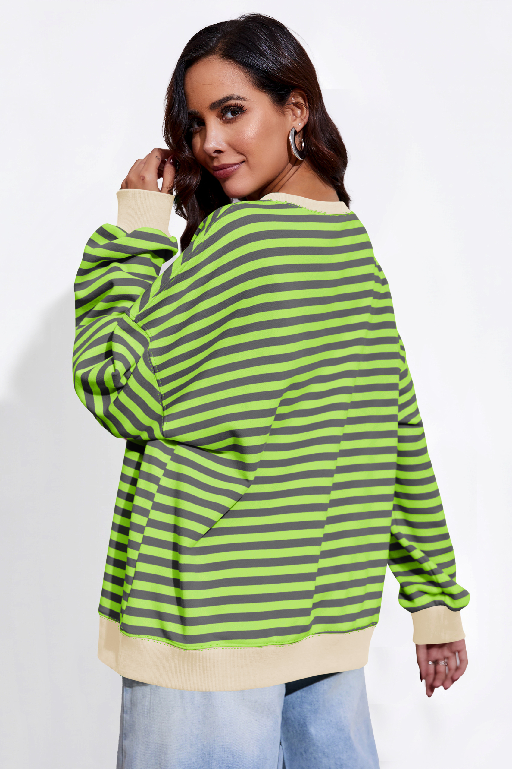 Striped Oversized Sweatshirts