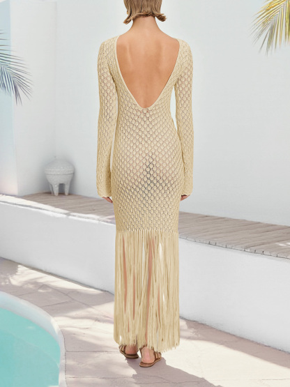 Women's Fringe Hem Swimsuit Crochet Cover Ups