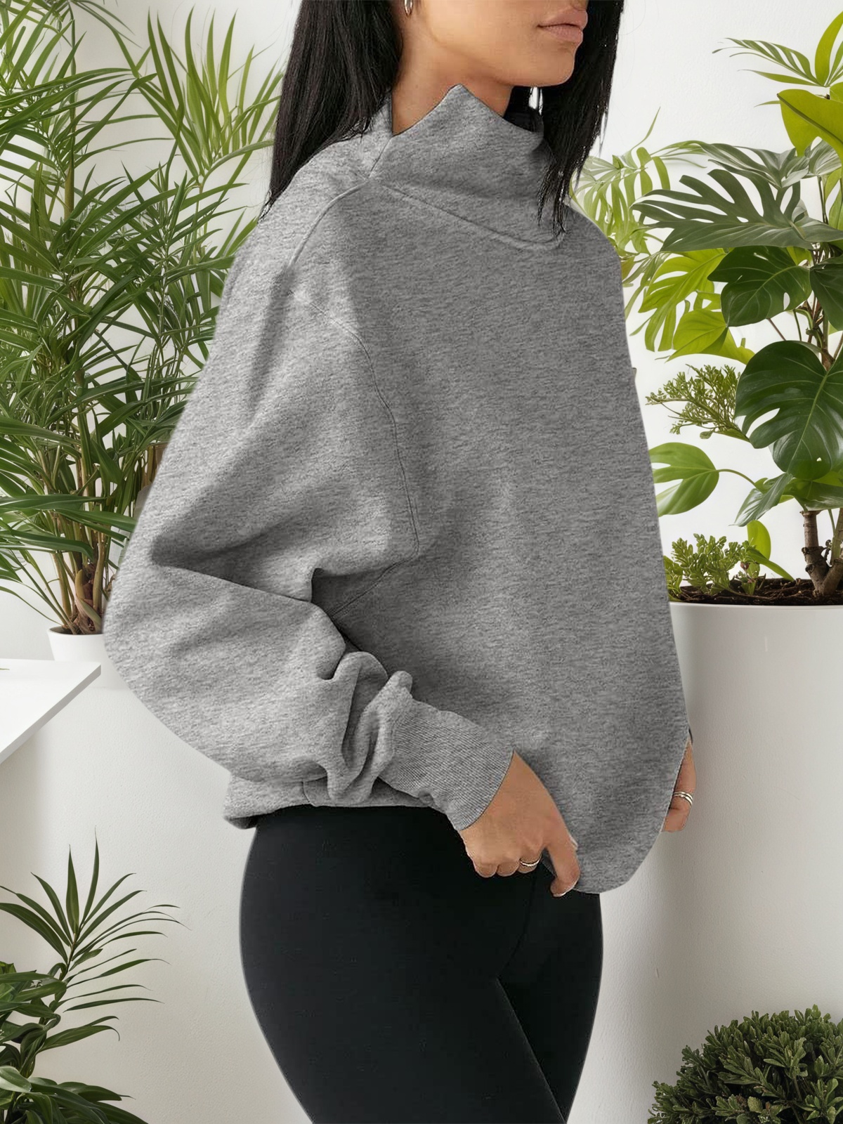 Oversized Turtleneck Sweatshirt