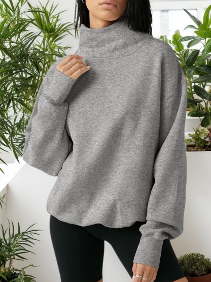 Oversized Turtleneck Sweatshirt