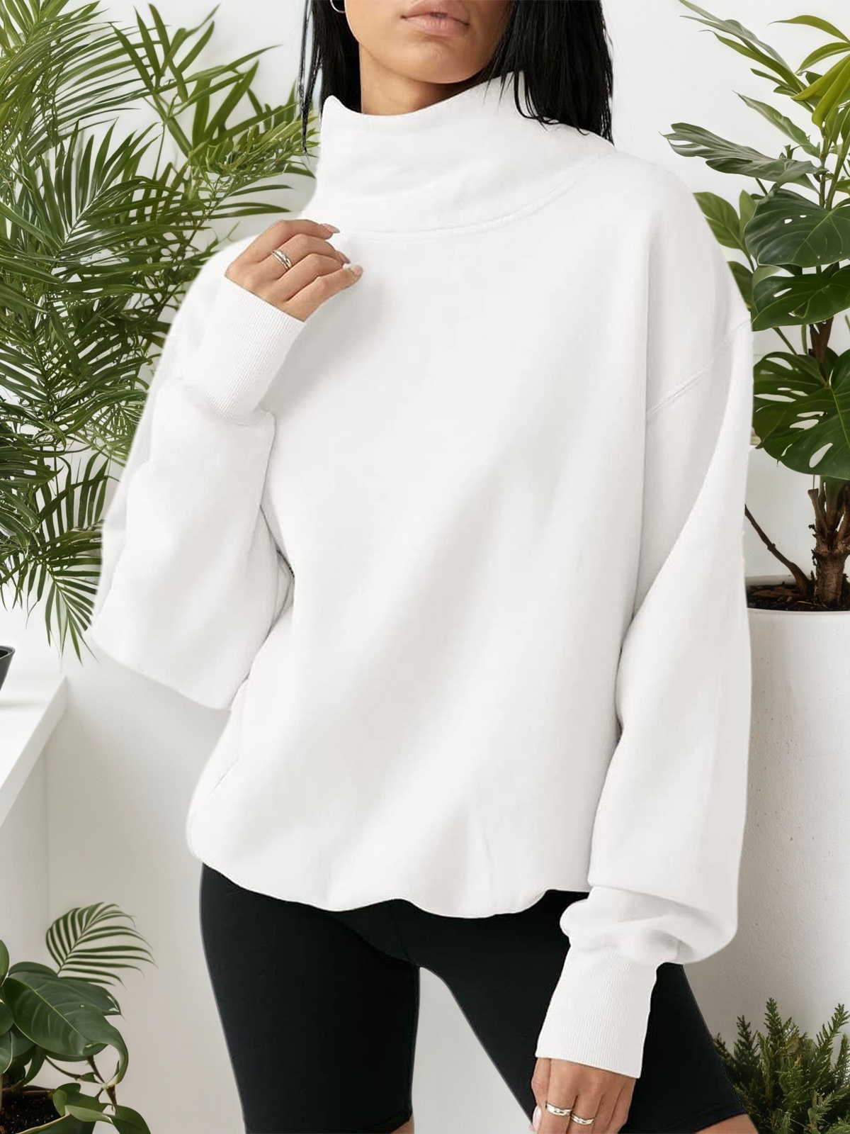 Oversized Turtleneck Sweatshirt