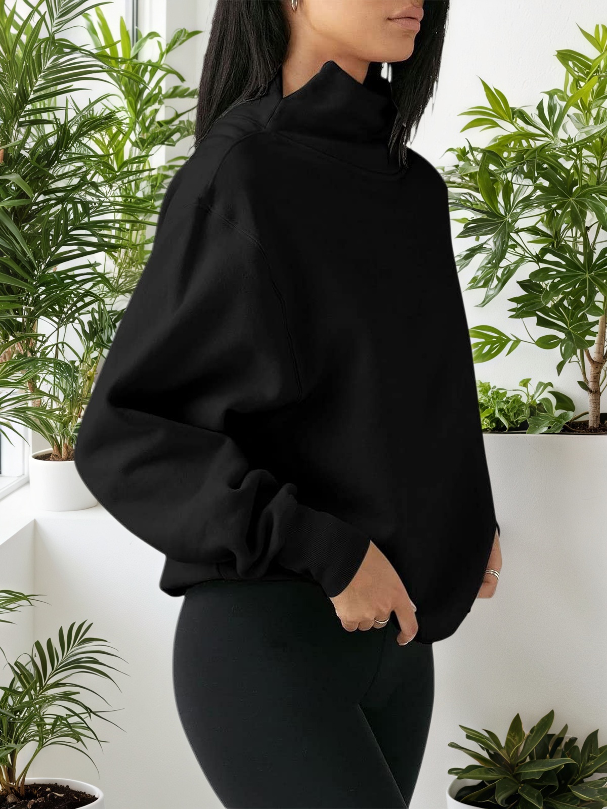 Oversized Turtleneck Sweatshirt