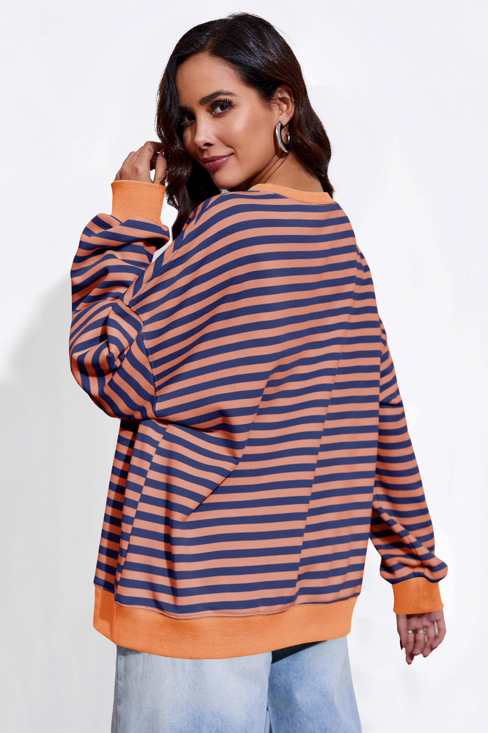 Striped Oversized Sweatshirts