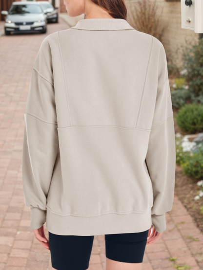 Women's Oversized Half Zip Fleece Sweatshirts