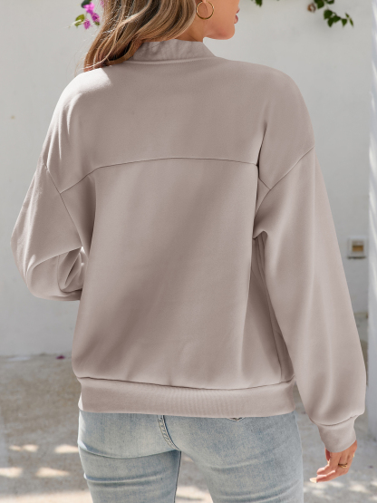 Casual Long Sleeve Zip Up Sweatshirt Coats