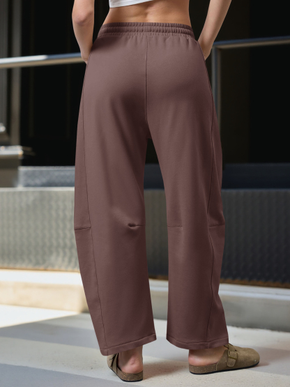 Barrel Leg Elastic Waist Sweatpant