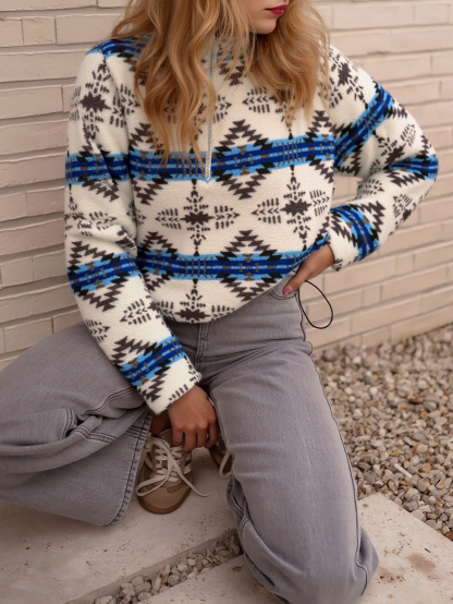 Print Fleece Quarter Zip Jackets