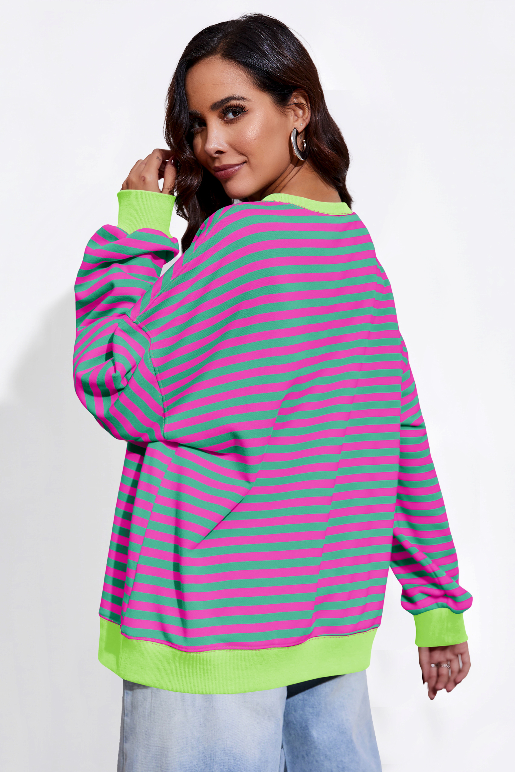 Striped Oversized Sweatshirts