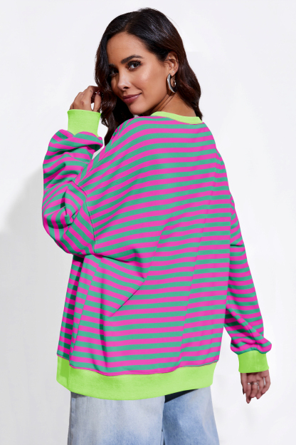 Striped Oversized Sweatshirts