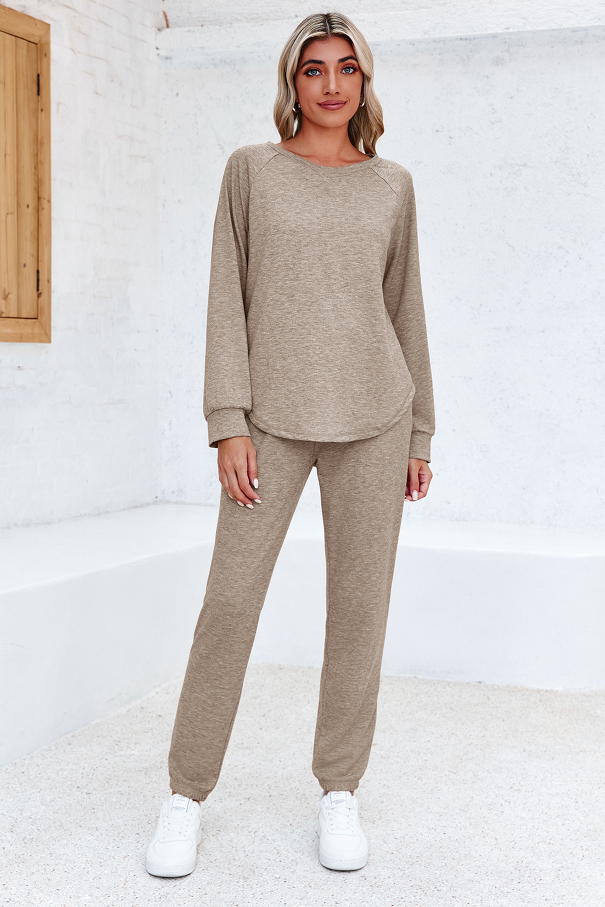 2 Piece Solid Sweatsuit Set