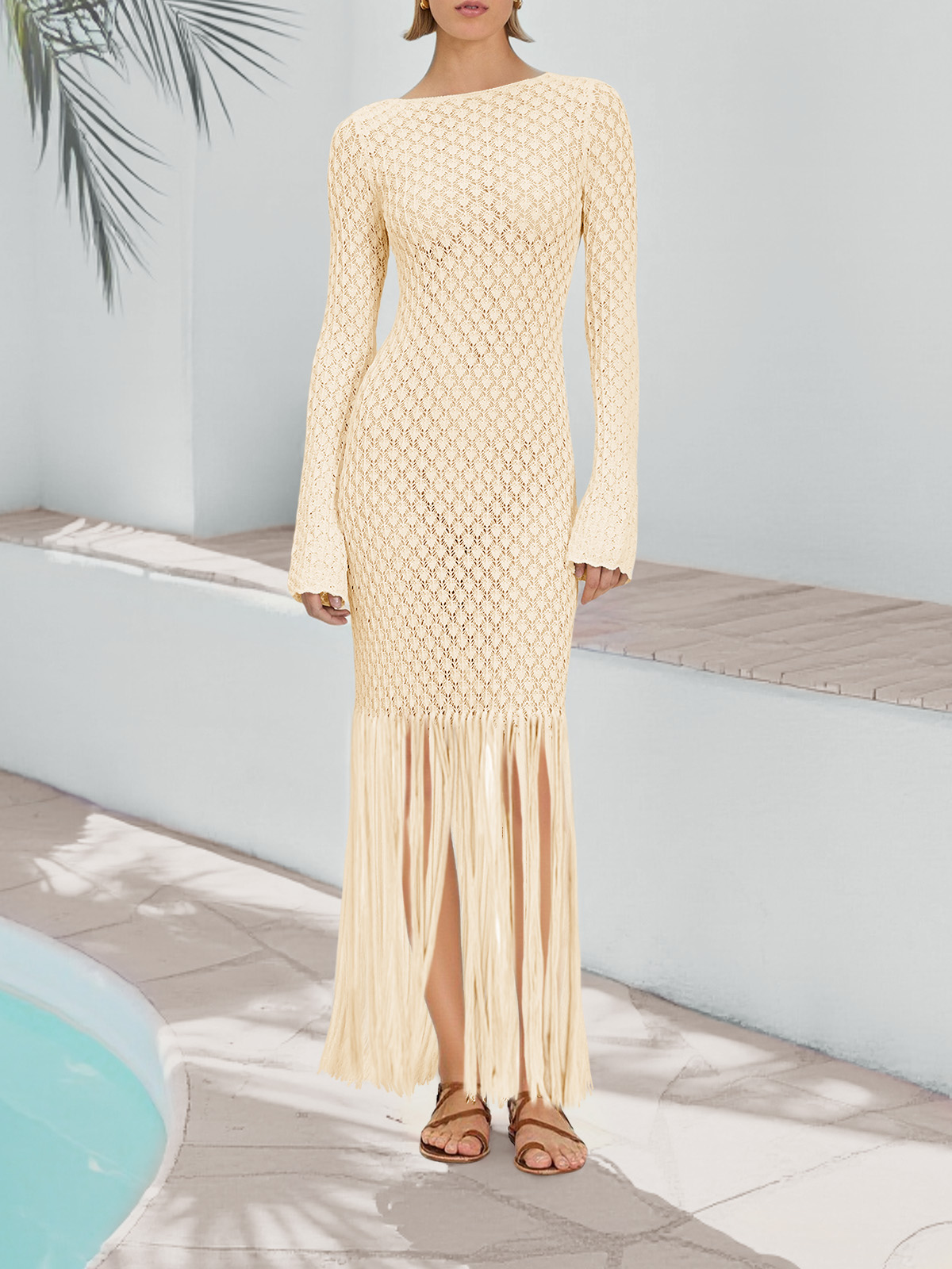 Women's Fringe Hem Swimsuit Crochet Cover Ups