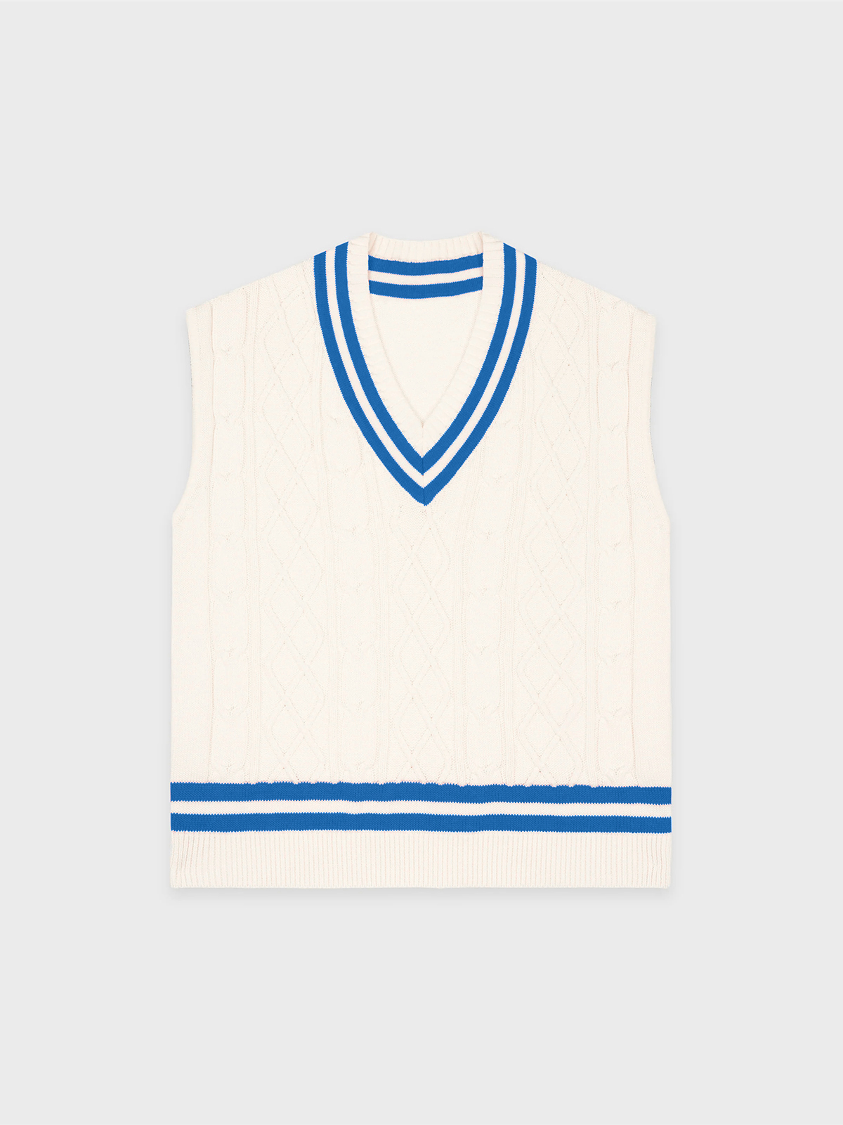 V Neck Knit Vest Pleated Contrast Color Skirt Sets