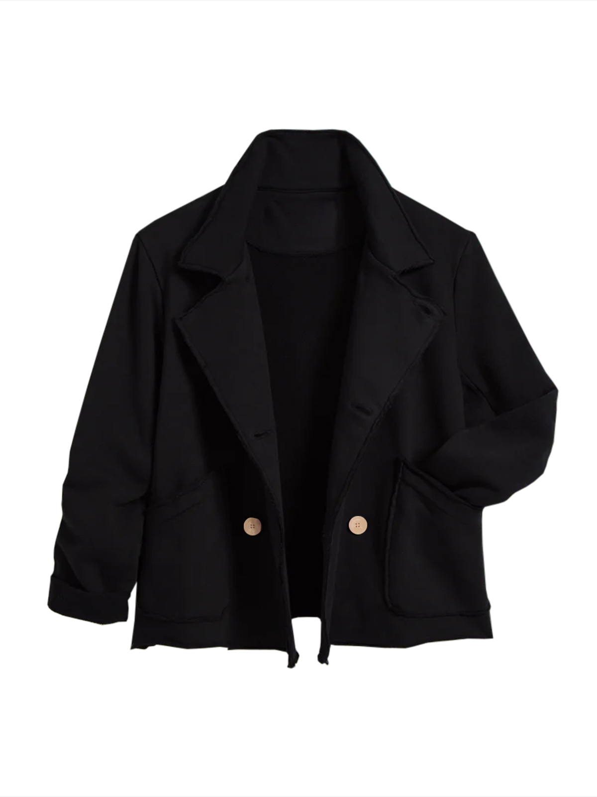 Crooped Button Front Blazer Jackets