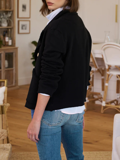 Crooped Button Front Blazer Jackets