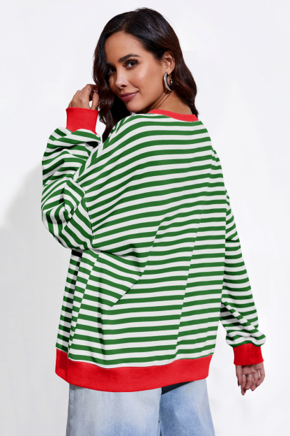 Striped Oversized Sweatshirts