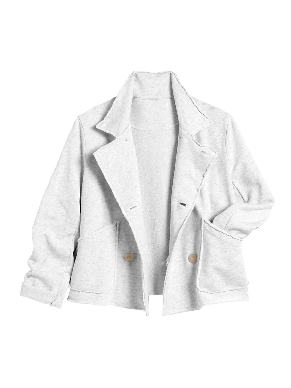 Crooped Button Front Blazer Jackets