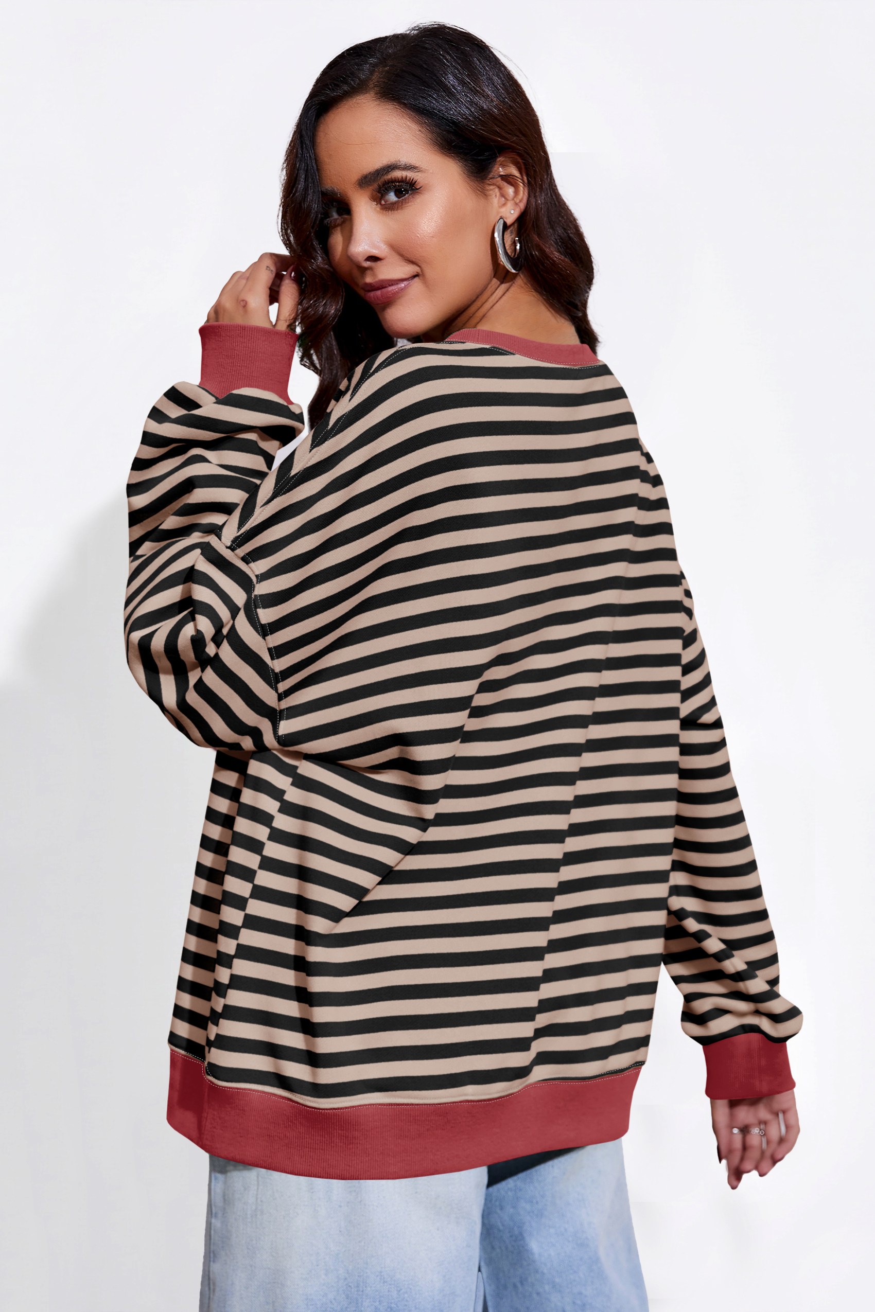 Striped Oversized Sweatshirts