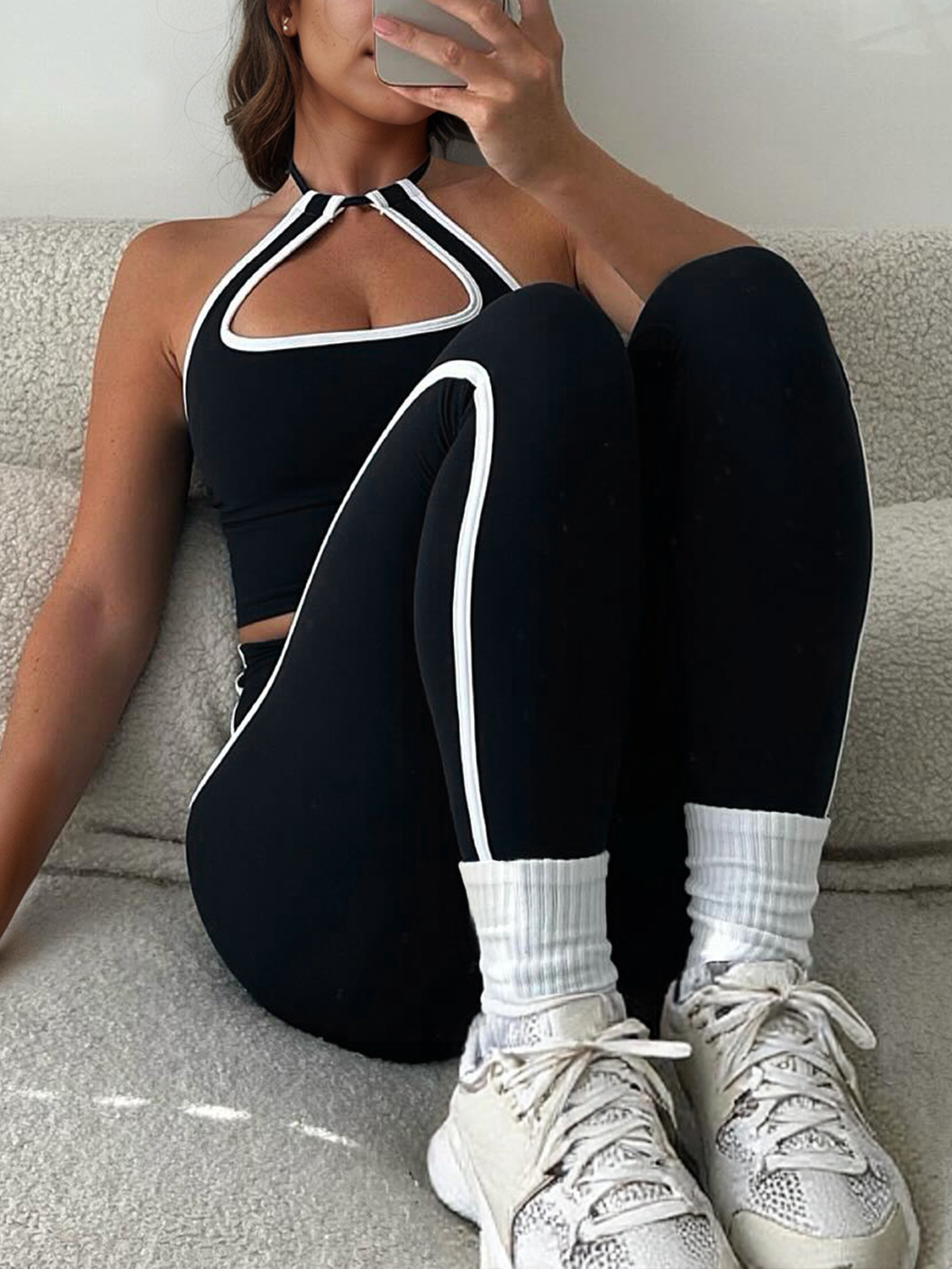 Crop Tank Leggings Athletic Yoga Gym Tracksuits
