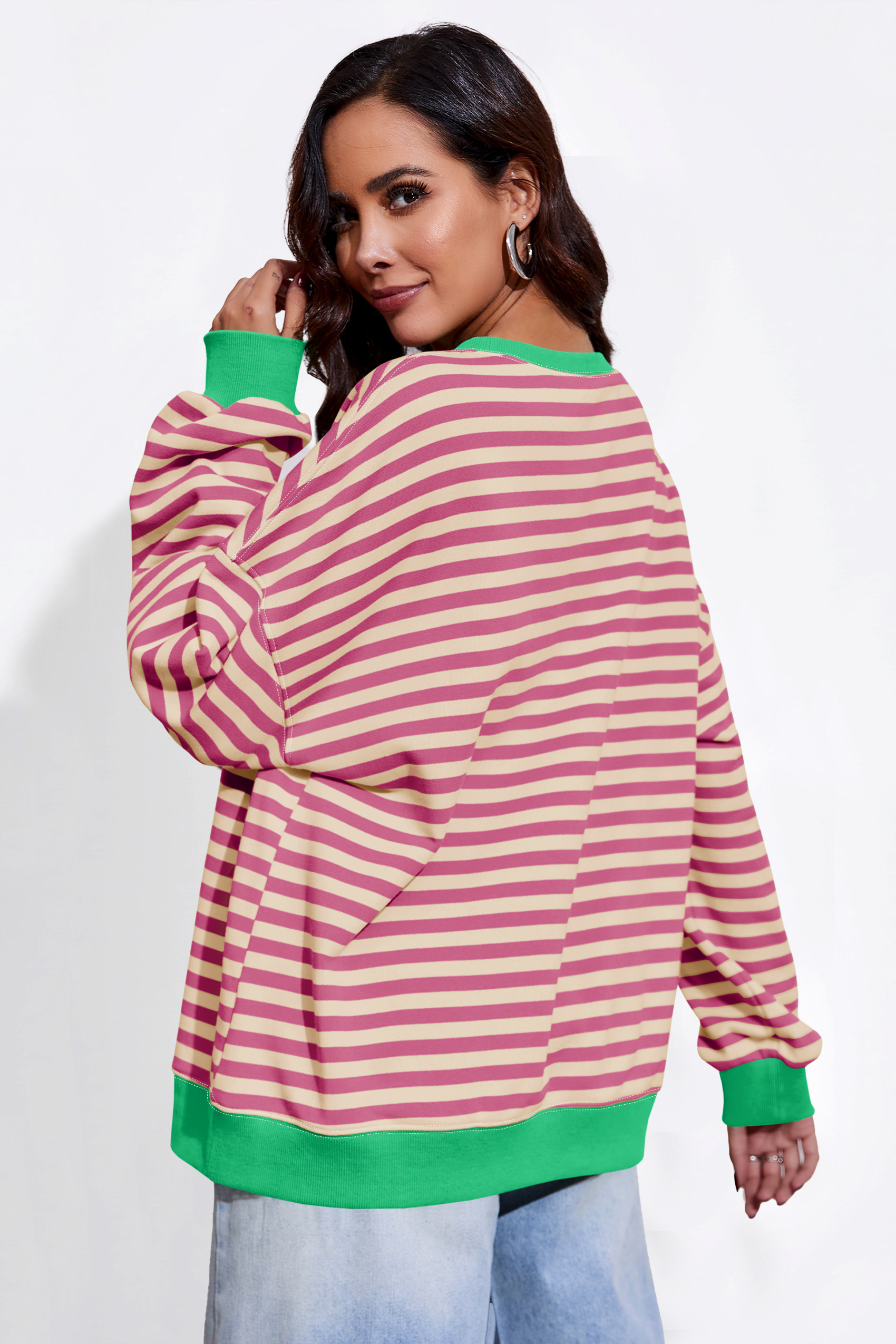 Striped Oversized Sweatshirts