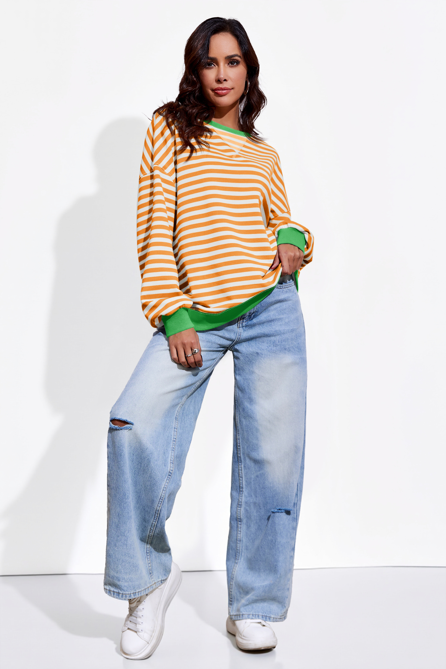 Striped Oversized Sweatshirts