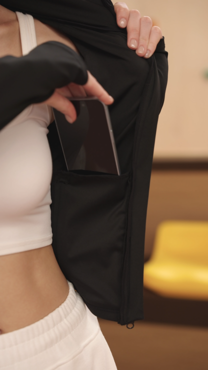 Cropped Zip Up Running Workout Jackets