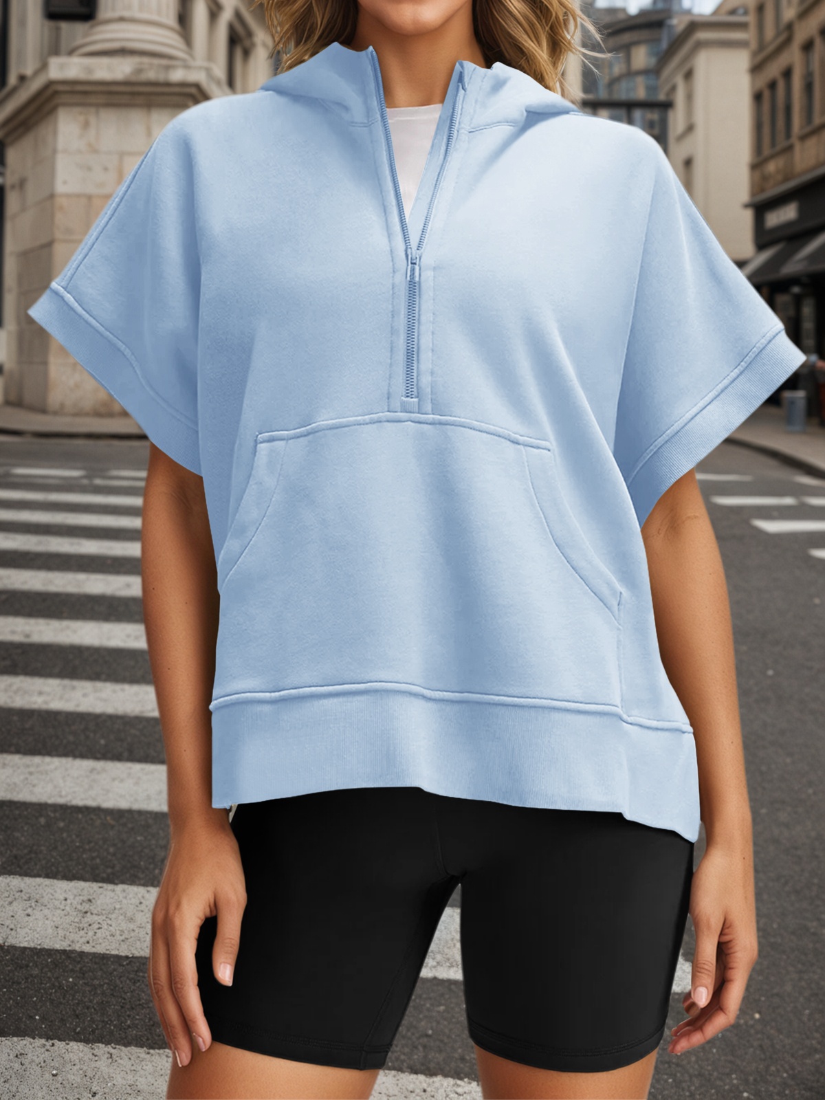 Oversized Zipper Hoodies Pullover Tops