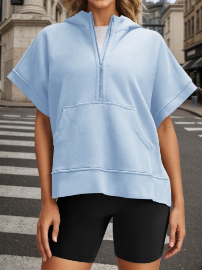 Oversized Zipper Hoodies Pullover Tops