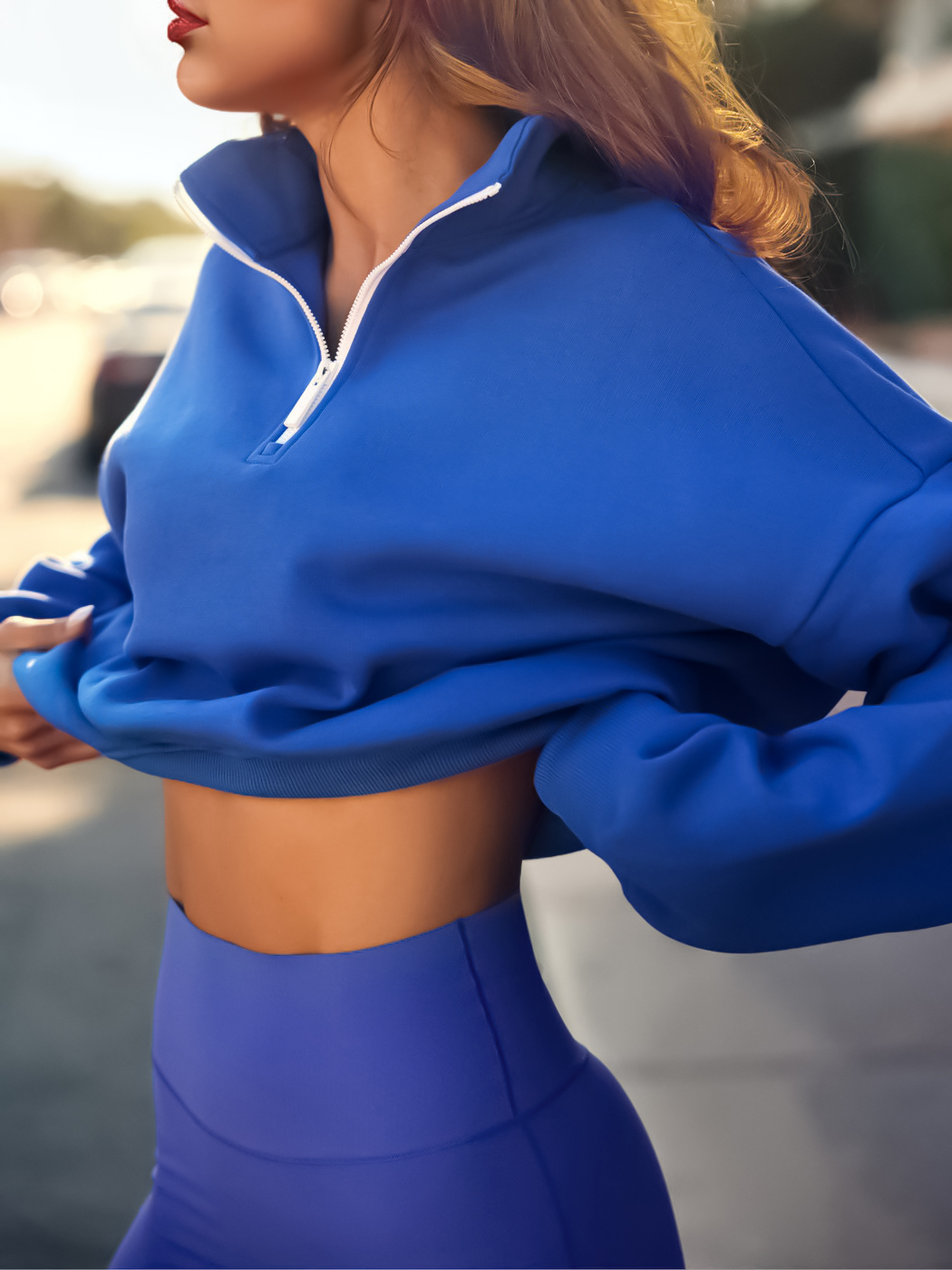 Half Zip Pullover Leggings Matching Sets