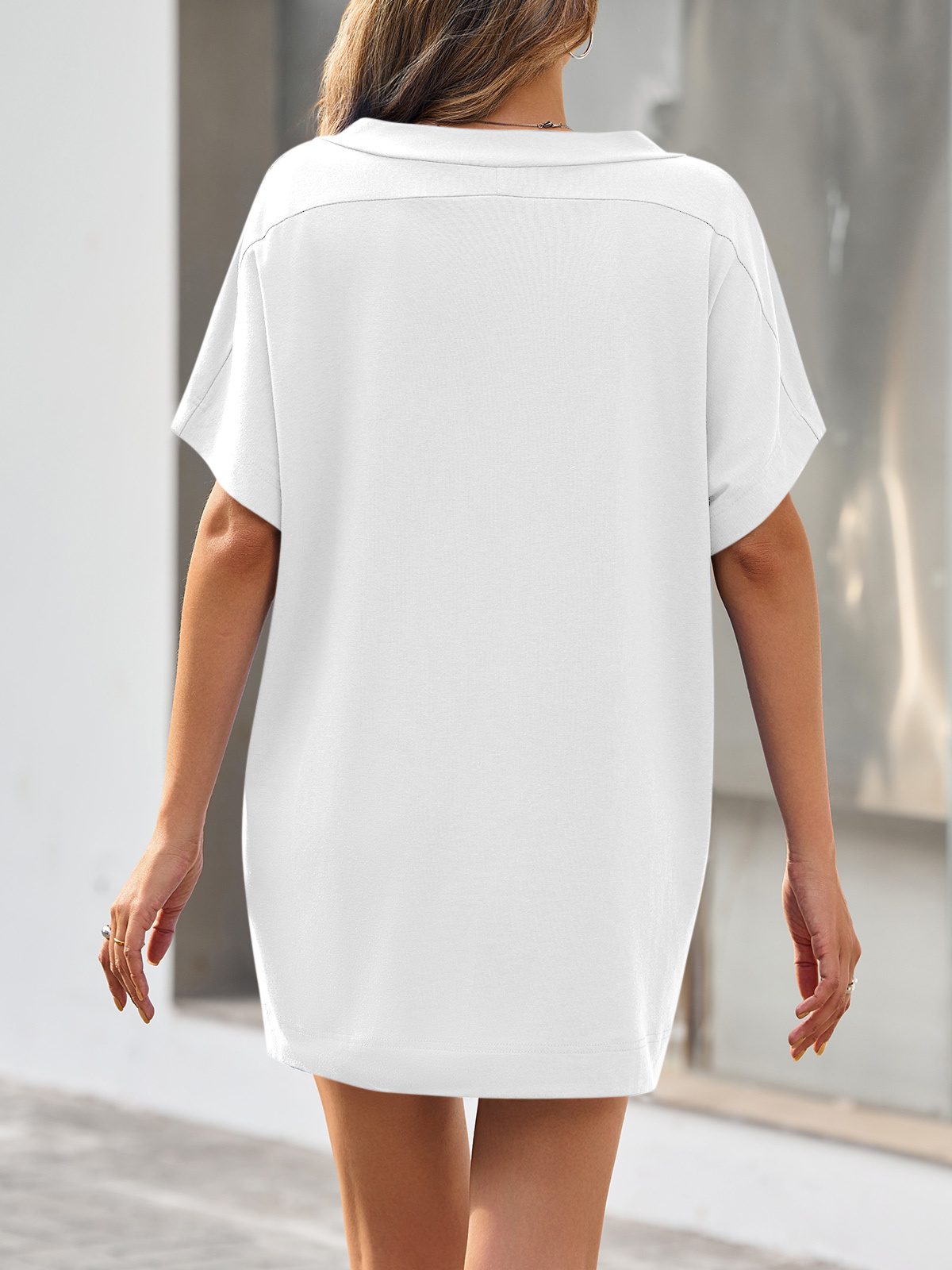 Womens Deep V Neck Swimsuit Coverup Dress