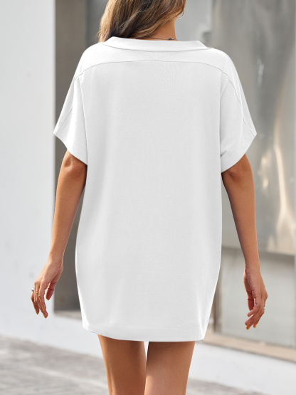 Womens Deep V Neck Swimsuit Coverup Dress