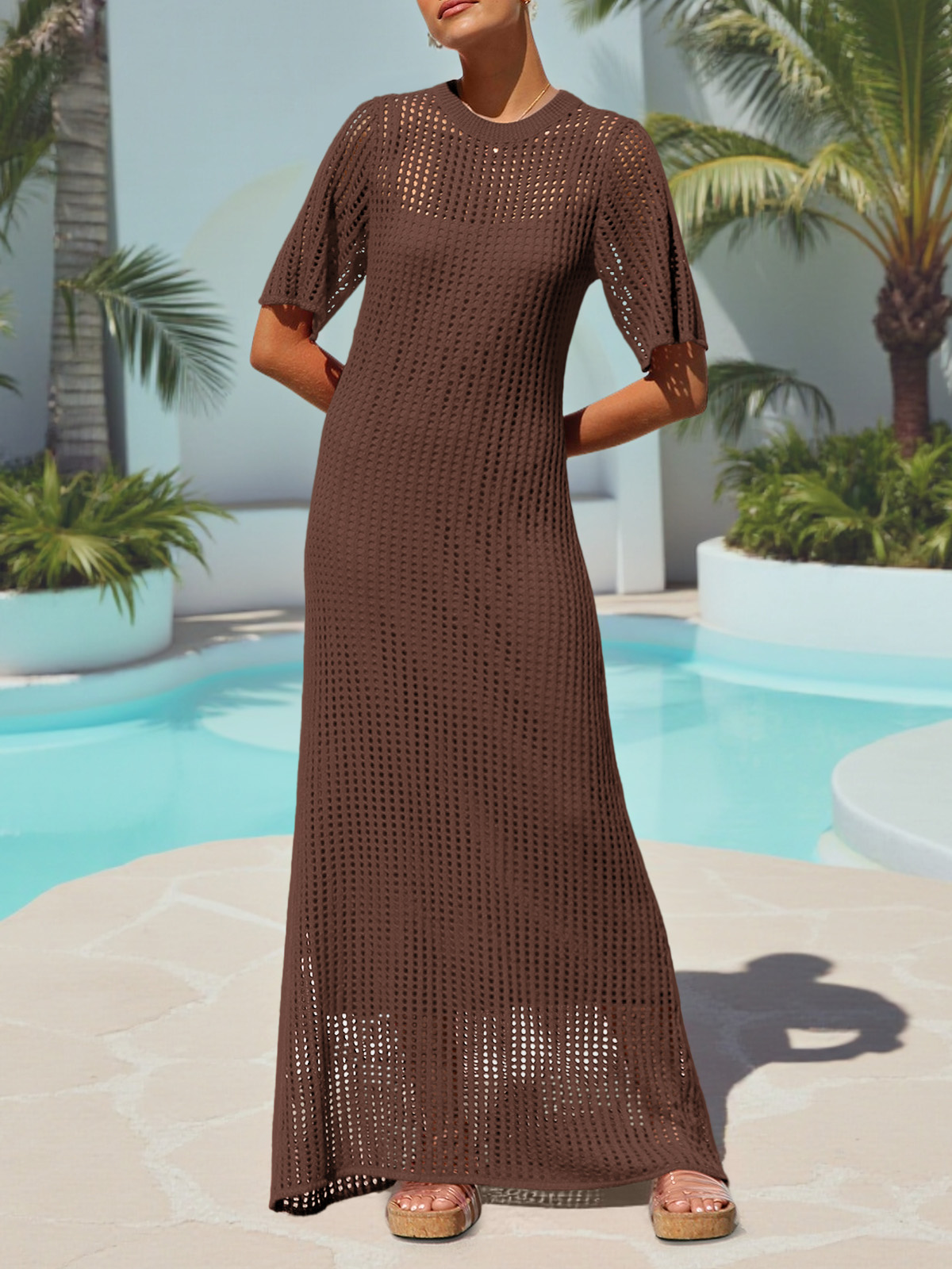 Cover Up Eyelet Swimsuit Dress