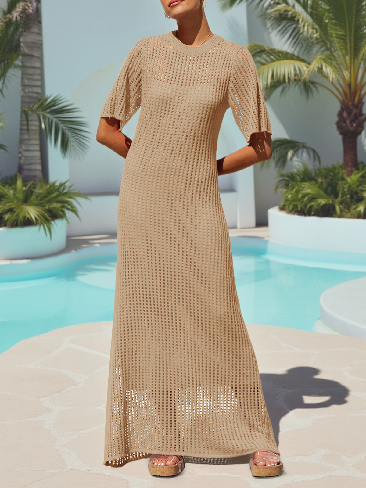 Cover Up Eyelet Swimsuit Dress