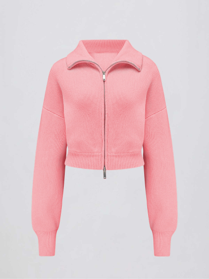 Collared Long Sleeve Zip Up Sweatshirts Jackets