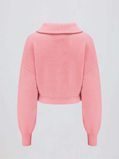Collared Long Sleeve Zip Up Sweatshirts Jackets