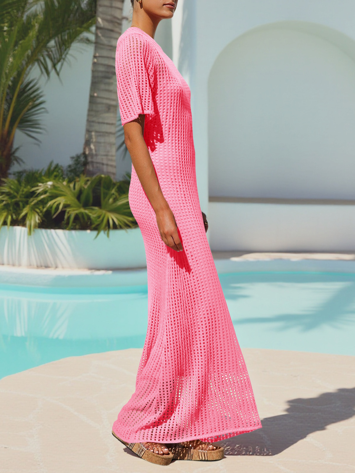 Cover Up Eyelet Swimsuit Dress