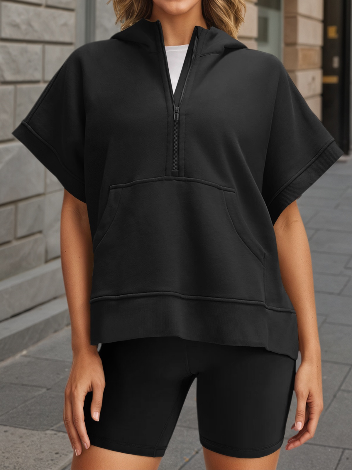 Oversized Zipper Hoodies Pullover Tops