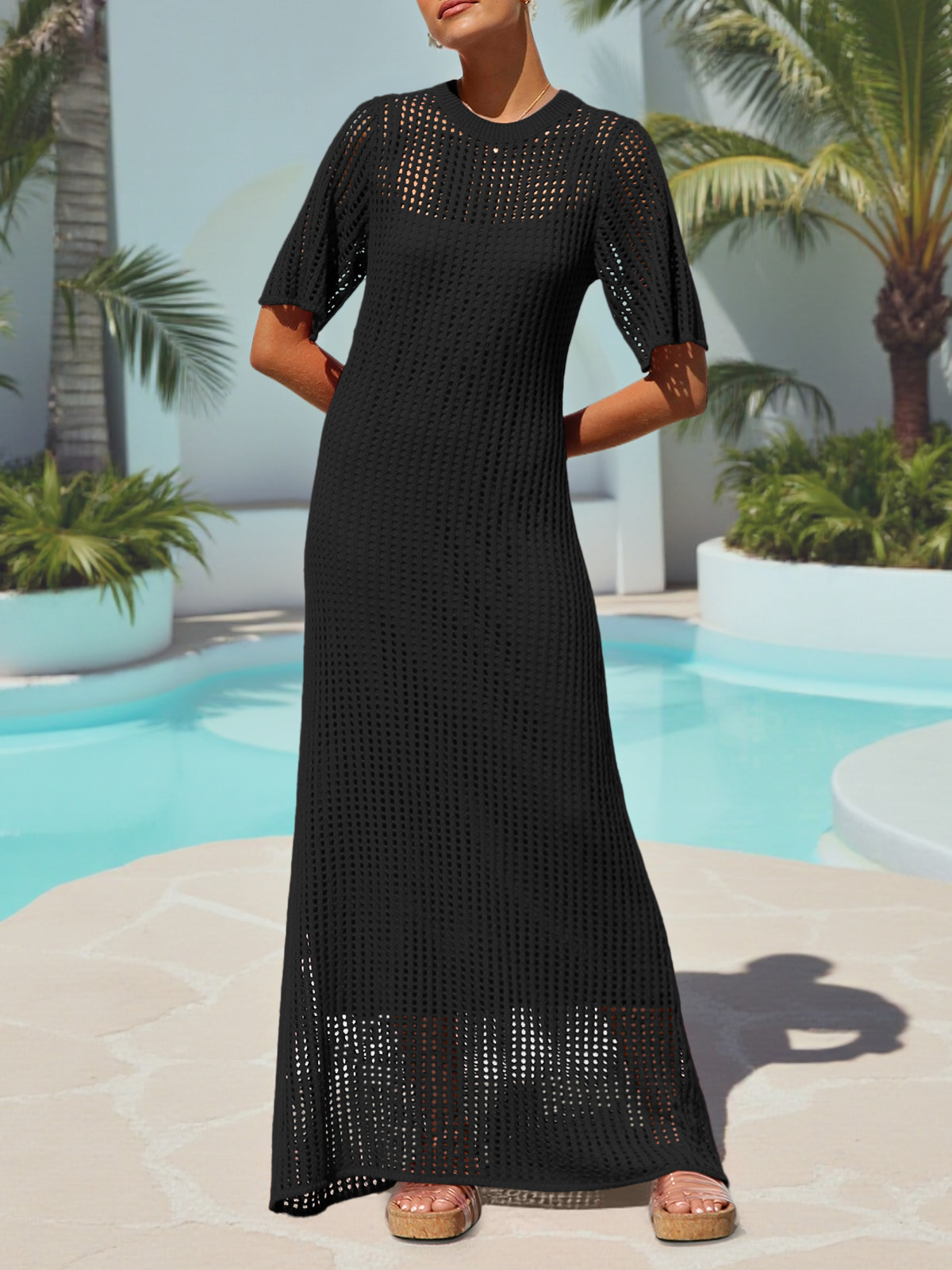 Cover Up Eyelet Swimsuit Dress