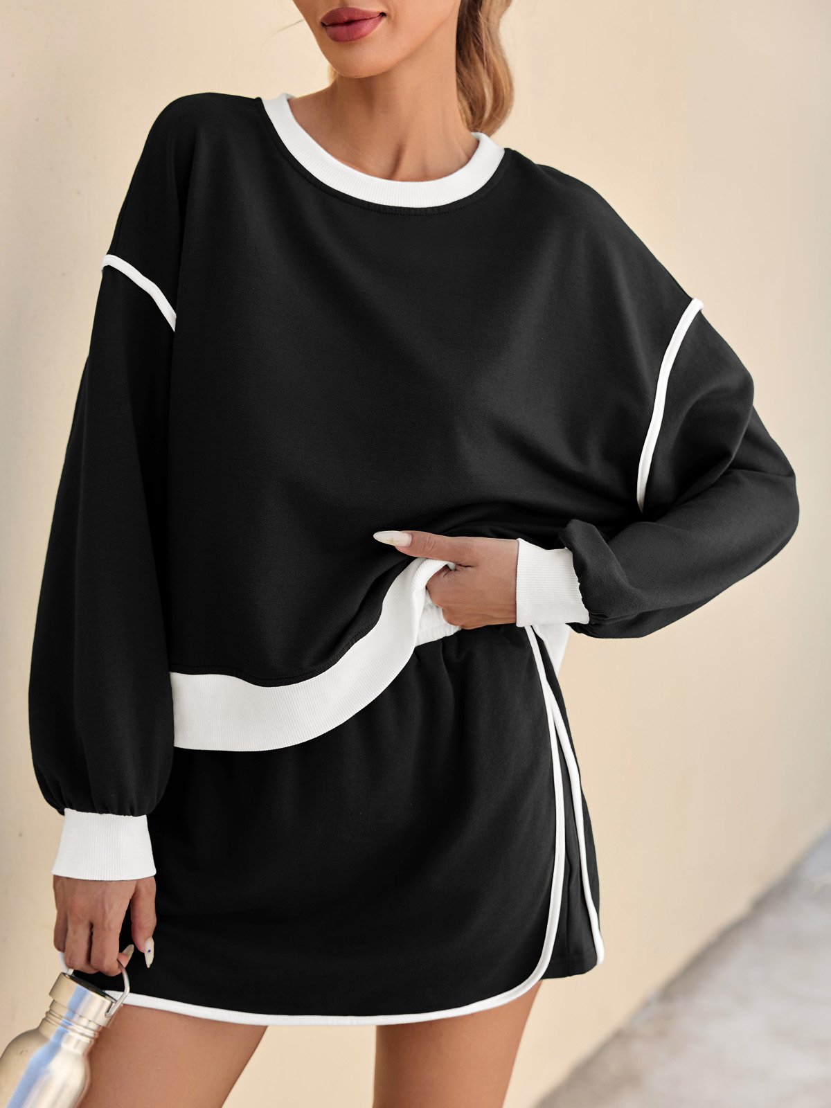 High Waisted Running Skort Skirts Shorts Sets 2 Piece Set