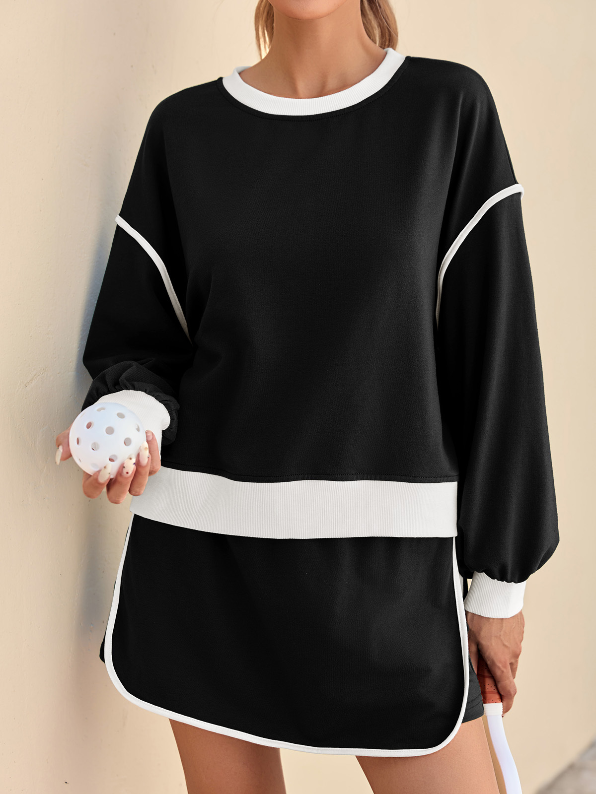 High Waisted Running Skort Skirts Shorts Sets 2 Piece Set