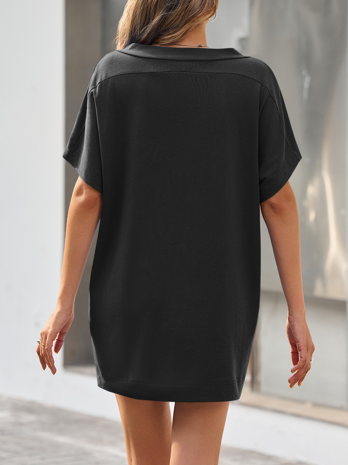 Womens Deep V Neck Swimsuit Coverup Dress