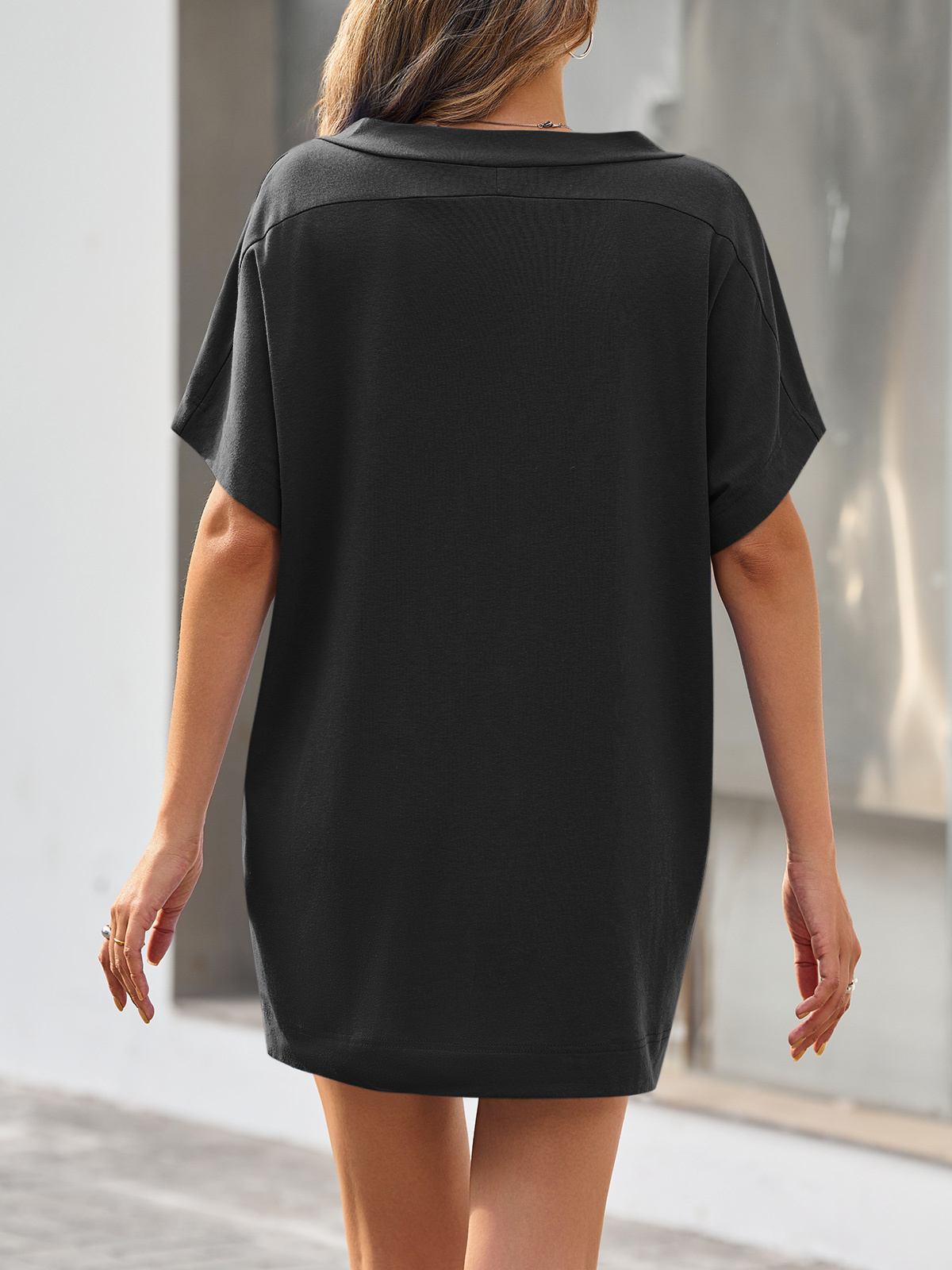 Womens Deep V Neck Swimsuit Coverup Dress