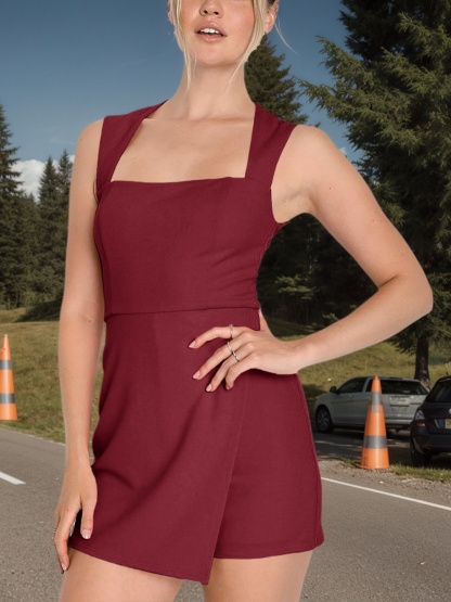 Summer Sleeveless Rompers Casual Mini Dress